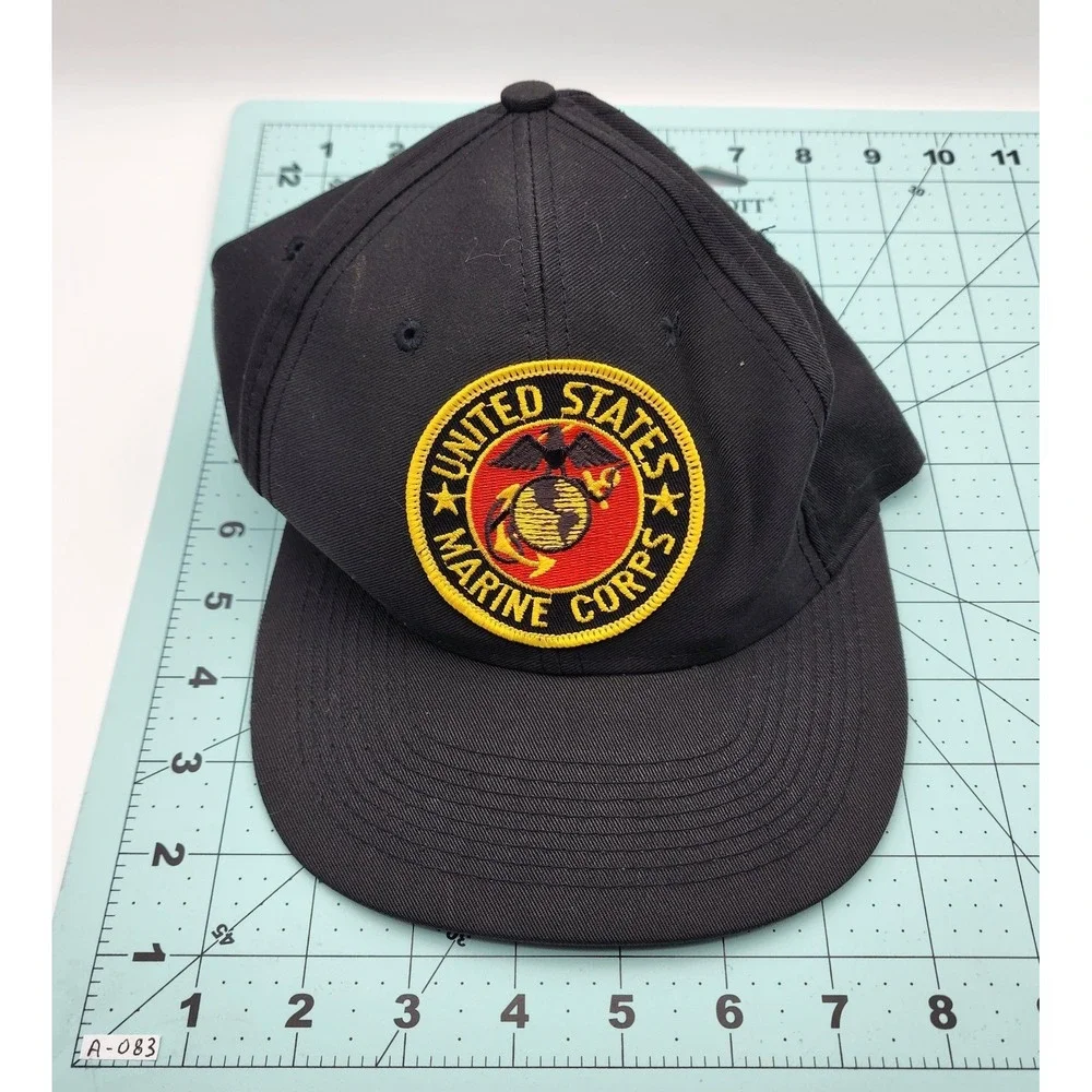 VINTAGE ATT HAT US MARINE CORPS BLACK‎ ONE SIZE